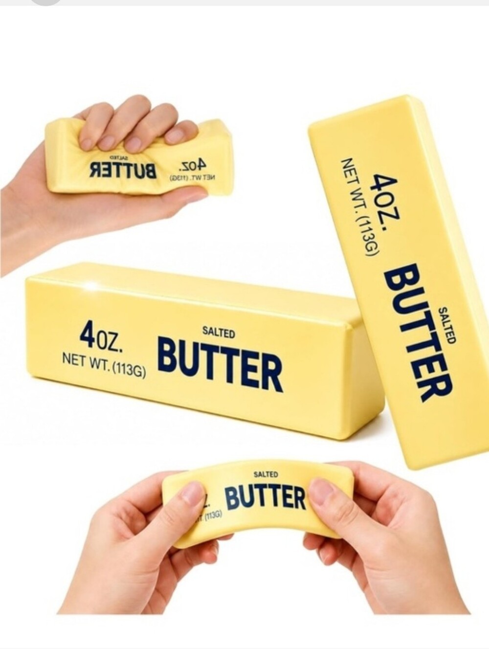 NIP Butter Squishy Viral Toy - Yellow